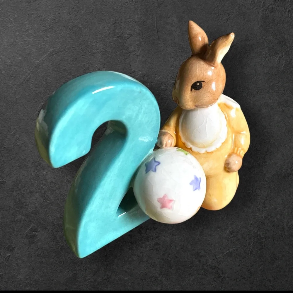 VTG 2004 by Royal Doulton Childhood Memories Bunnykins #2 Ceramic Cake Topper